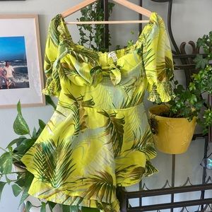 Green Tropical Romper